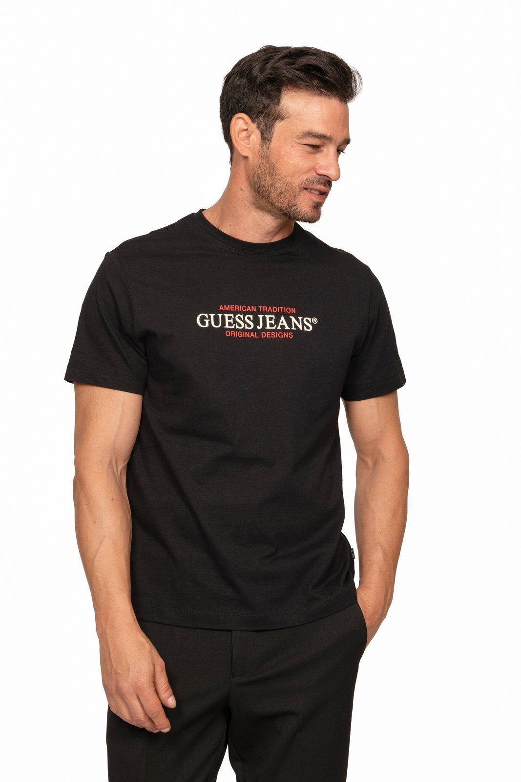 Ανδρική Κοντομάνικη Μπλούζα Guess JBLK - Γκρι