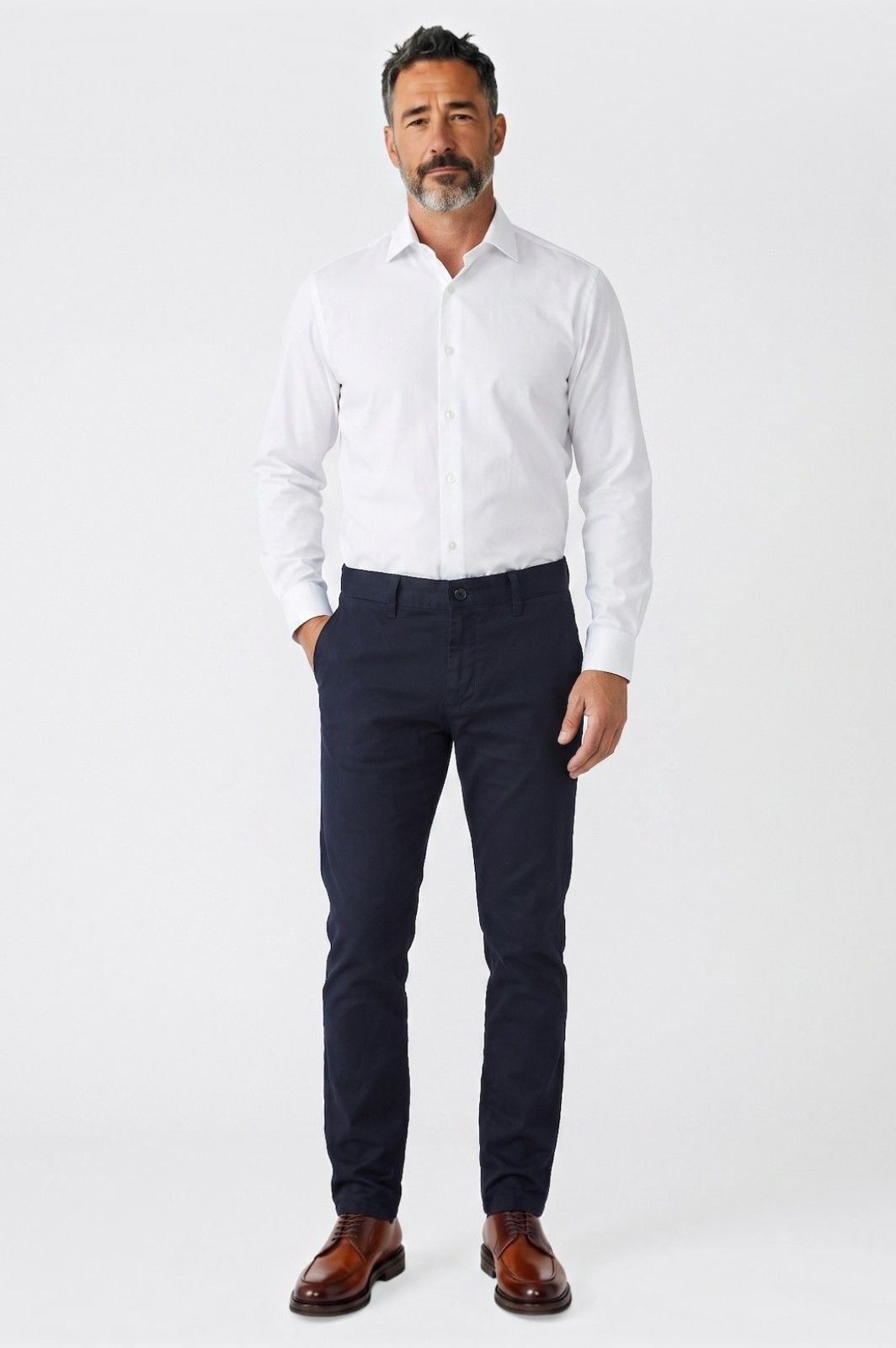 Παντελόνι Chino Πικέ Clark Ben Tailor 1853 - Μπλε Σκούρο