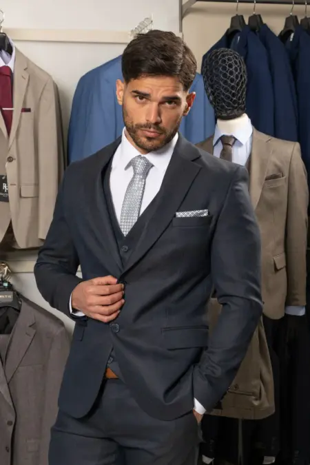 Κοστούμι Γαμπριάτικο Μπλε με γιλέκο #129