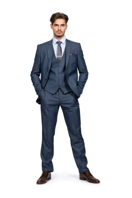 Κοστούμι Ανδρικό Μπλε Με Μπλε Γιλέκο 151