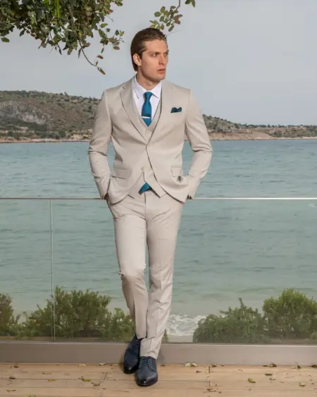 Κοστούμι Ανδρικό Artisti Italiani Με Γιλέκο AI11657.BEIGE