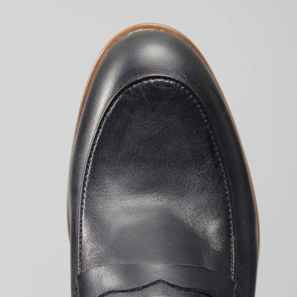 Ανδρικό Slip On Δερμάτινο Παπούτσι Penny Loafer Μπλε 152001
