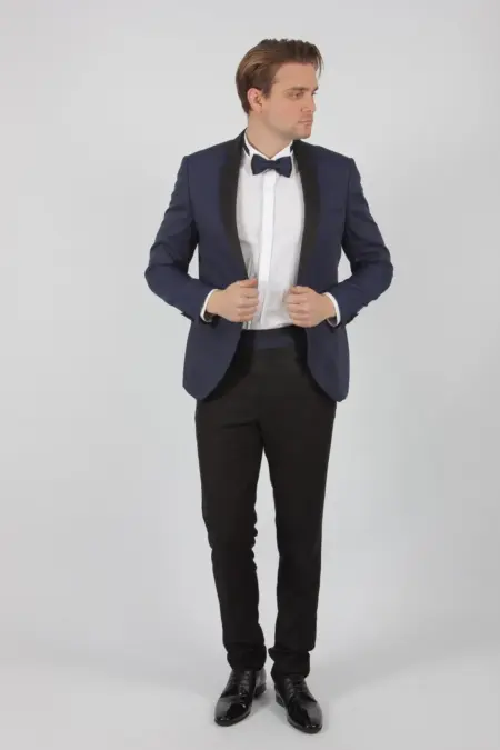 Γαμπριάτικο  Slim Fit Κουστούμι Noble Kapralos Μπλε Slim Fit 20170-01