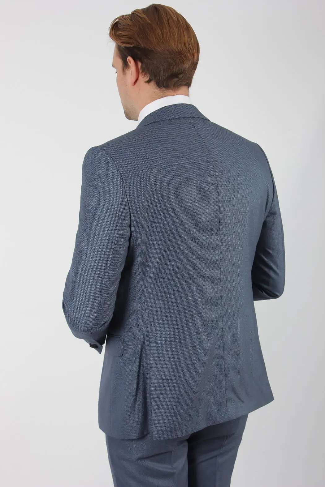 Ανδρικό Κουστούμι Μπλε Πικέ Slim Fit Senso Diverso 301-02