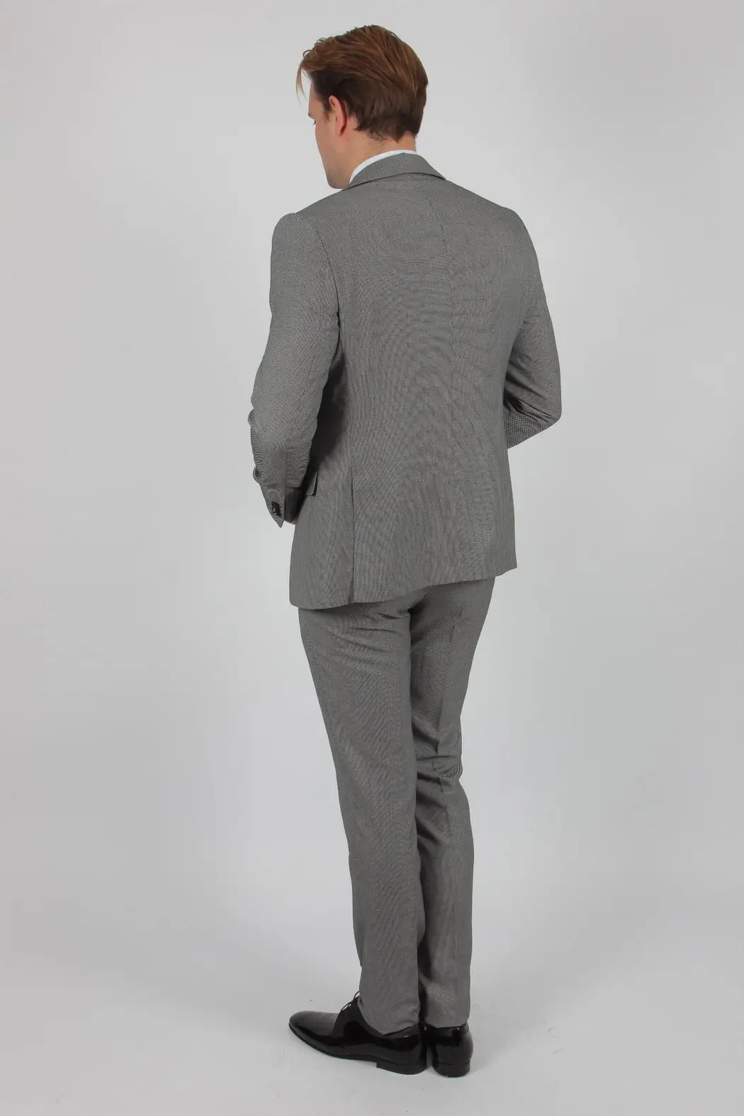 Γαμπριάτικο Slim Fit Κουστούμι Senso Diverso  Γκρι Μικροσχέδιο 303-04