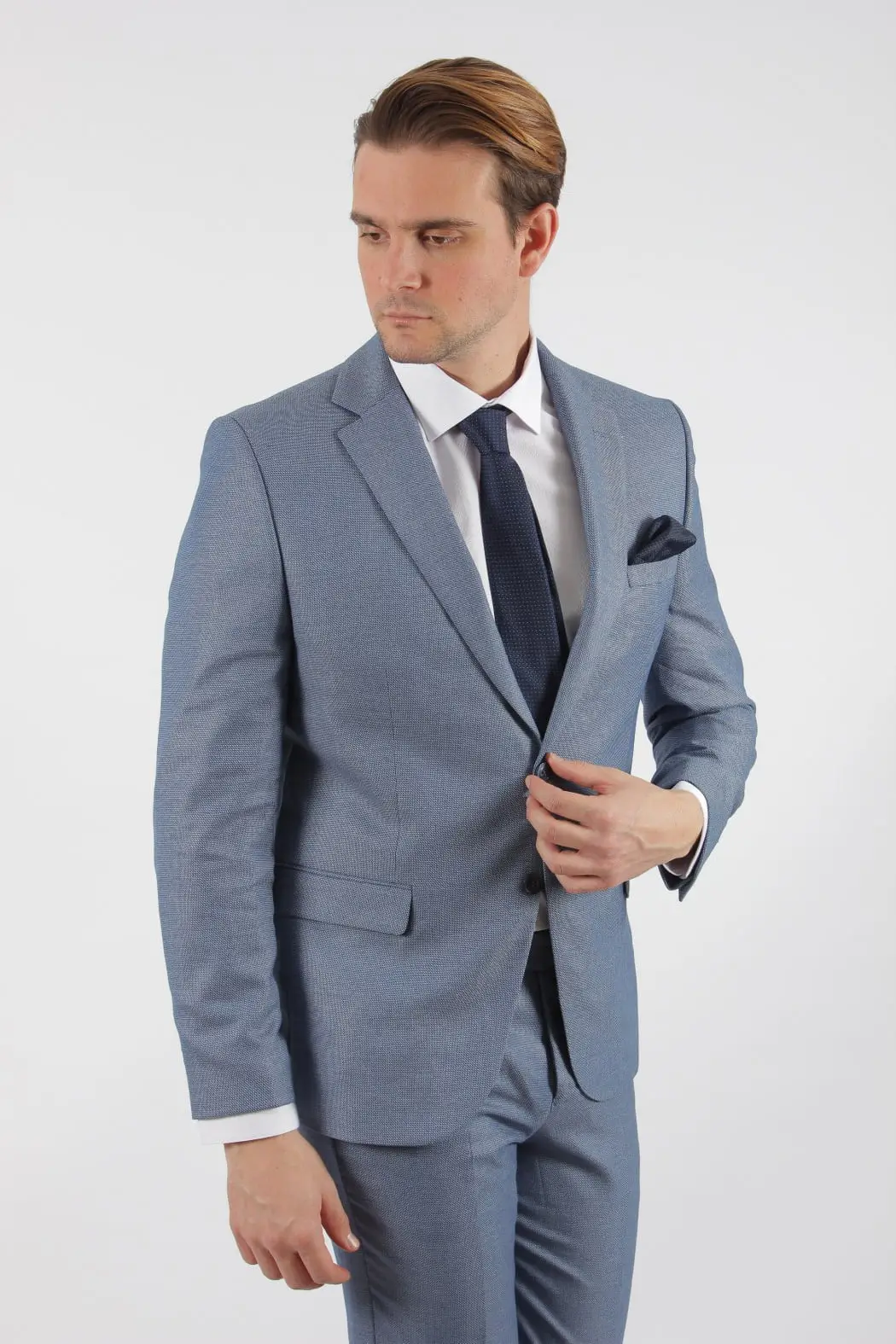 Ανδρικό Κουστούμι Slim Fit Senso Diverso Light Blue Πικέ Slim Fit 312-04