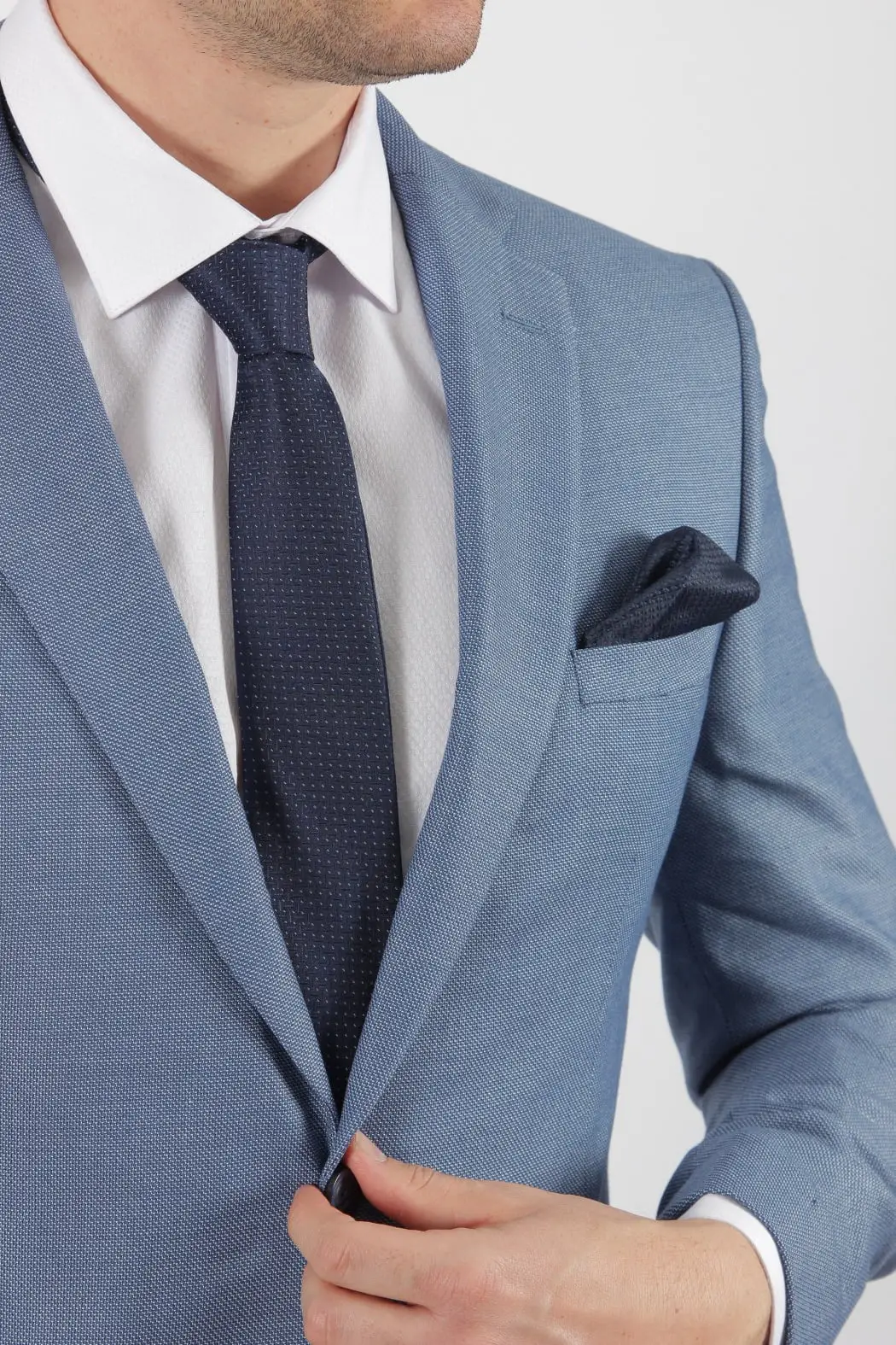 Ανδρικό Κουστούμι Slim Fit Senso Diverso Light Blue Πικέ Slim Fit 312-04