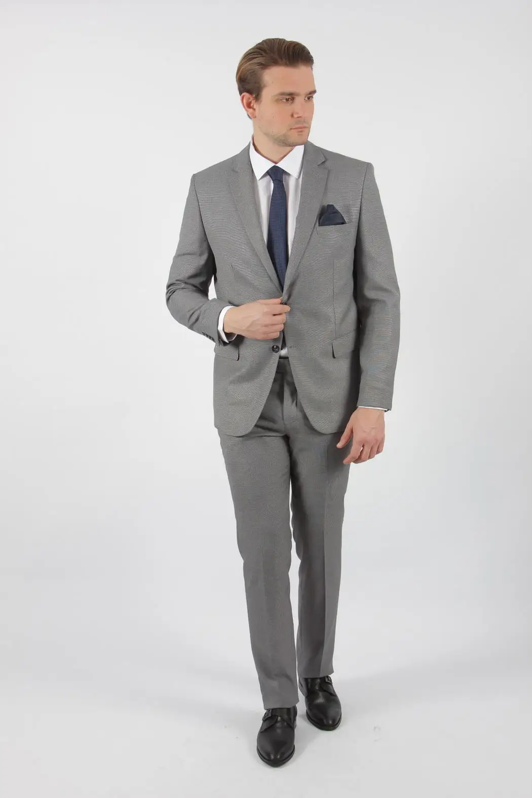 Ανδρικό Κουστούμι Γκρι Slim Fit Senso Diverso 314-11
