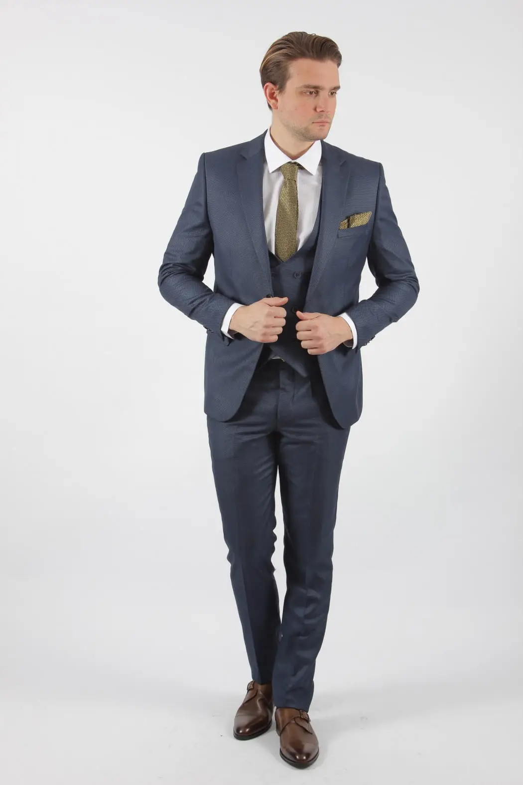 Ανδρικό Κουστούμι Μπλε Slim Fit Senso Diverso 319-14