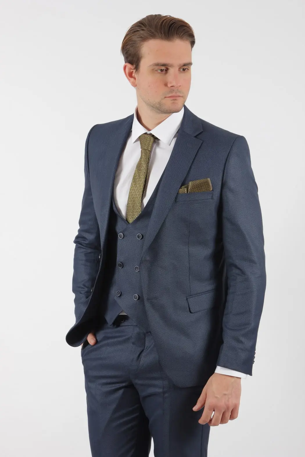 Ανδρικό Κουστούμι Μπλε Slim Fit Senso Diverso 319-14