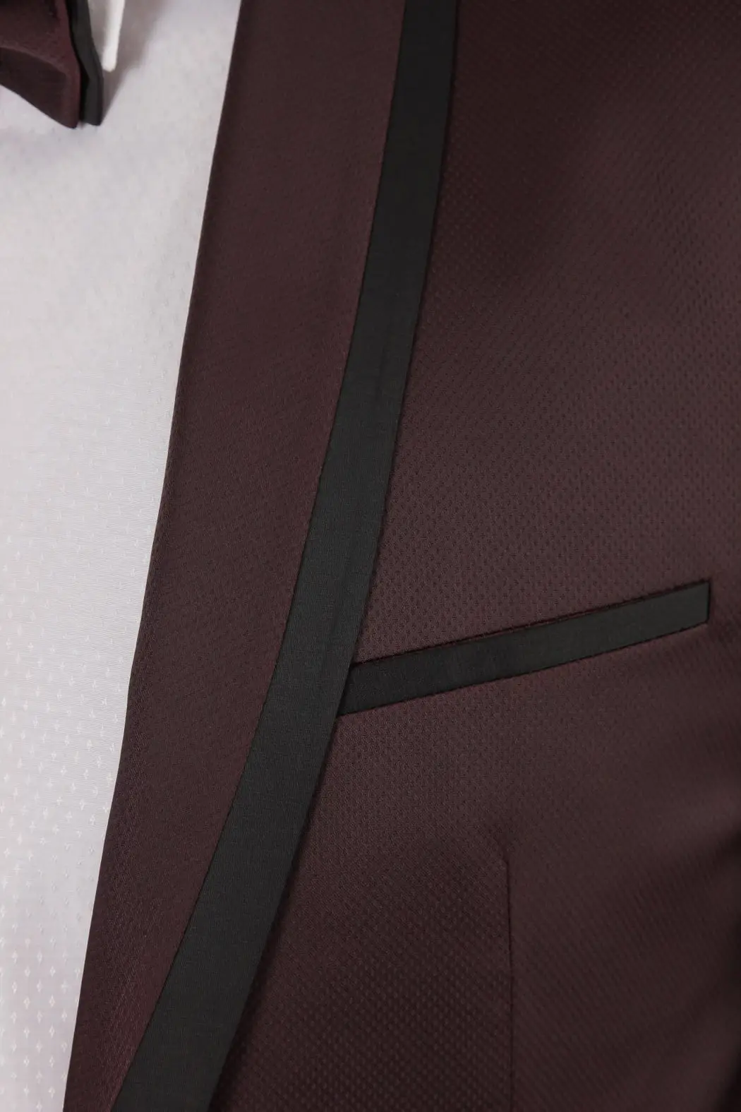 Γαμπριάτικο Κουστούμι Senso Diverso  Γκρενά Slim Fit Στρογγυλό Πέτο 4135-03
