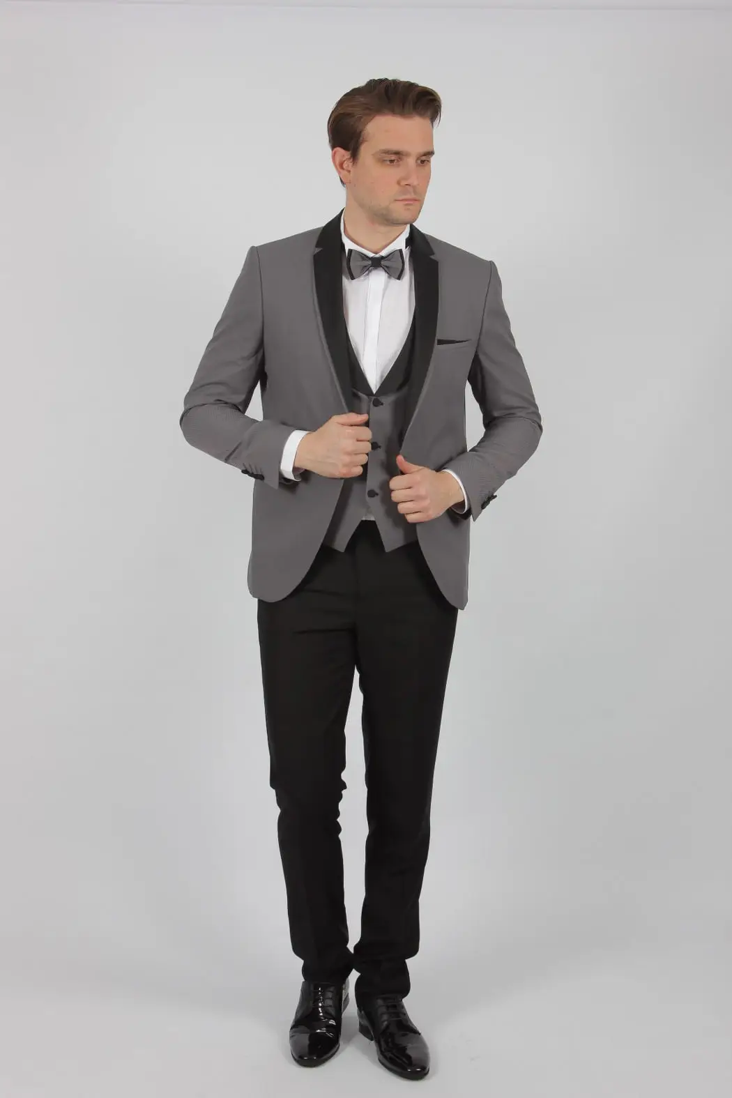 Γαμπριάτικο Slim Fit Κουστούμι Senso Diverso Γκρι 4169-02