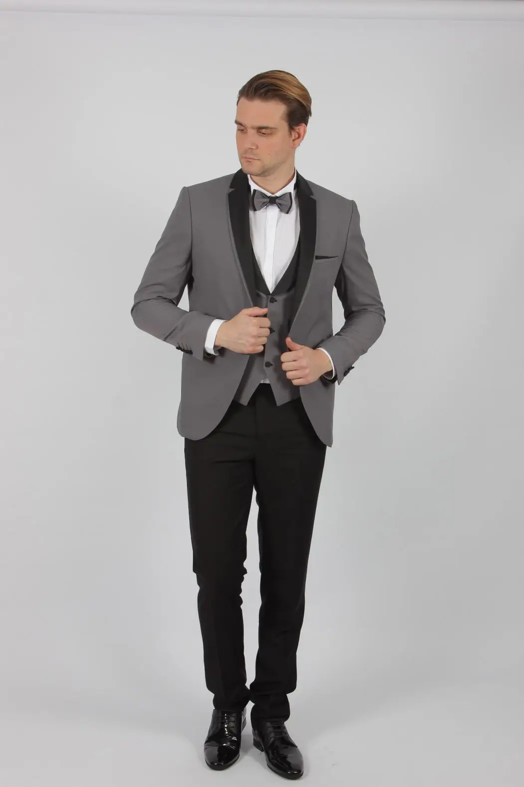 Γαμπριάτικο Slim Fit Κουστούμι Senso Diverso Γκρι 4169-02