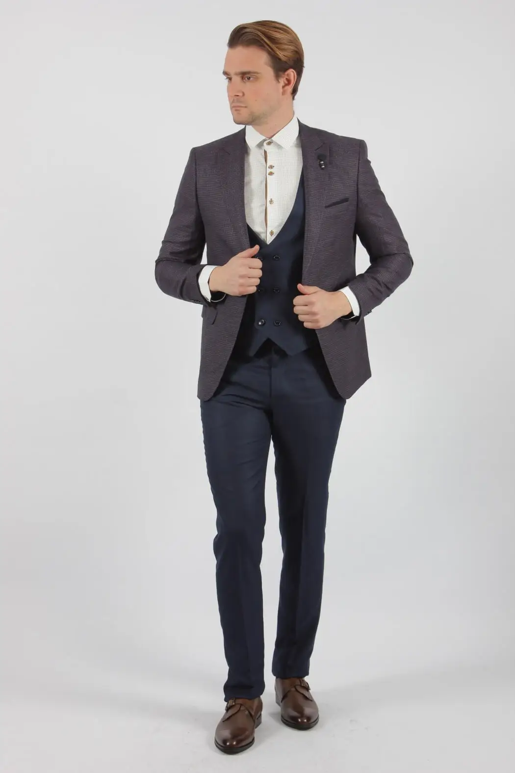 Ανδρικό Slim Fit Κουστούμι Senso Diverso 520-05