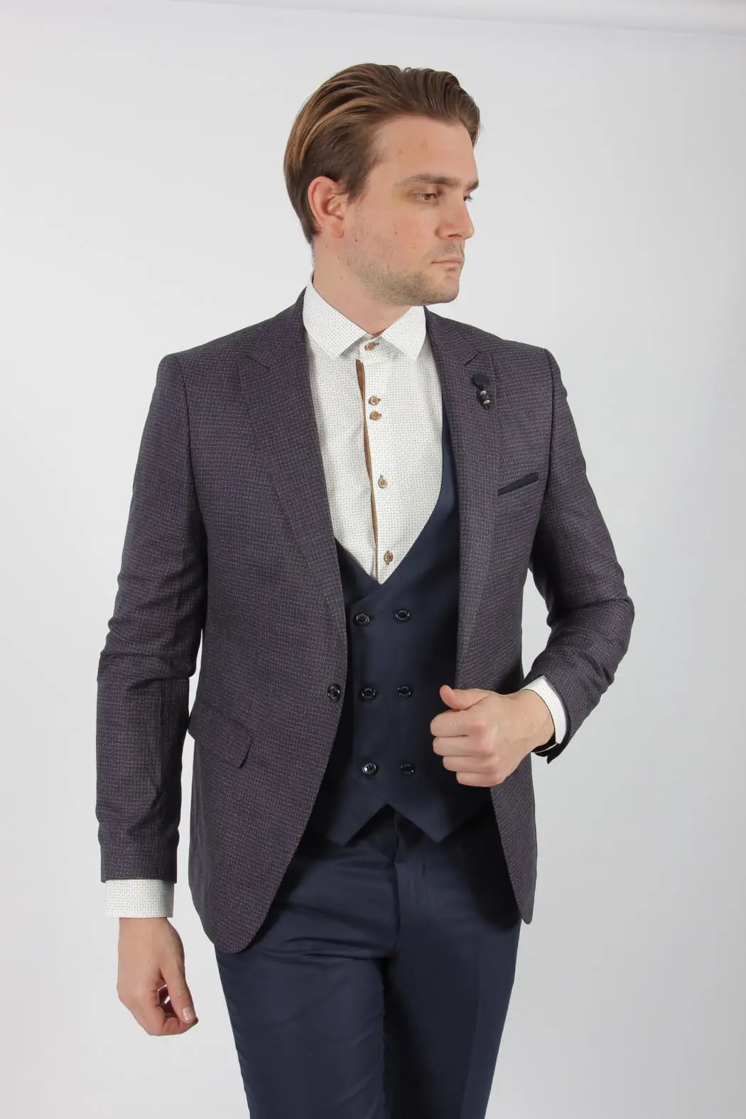 Ανδρικό Slim Fit Κουστούμι Senso Diverso 520-05