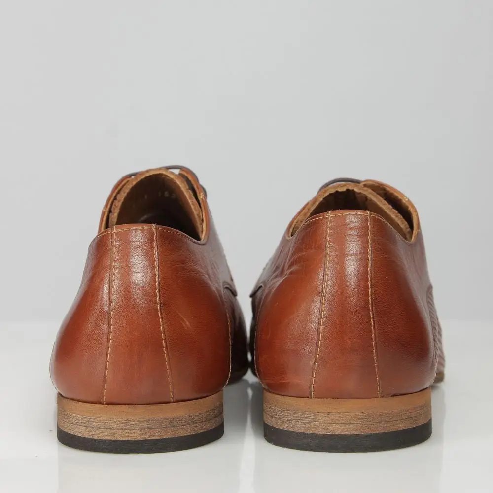 Ανδρικό Δερμάτινο Παπούτσι Derby Diamond Pattern Ταμπά 53409 - Image 3