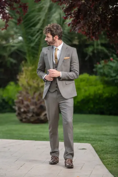 Ανδρικό Κοστούμι Γκρι Slim Fit Noble Kapralos SU-05