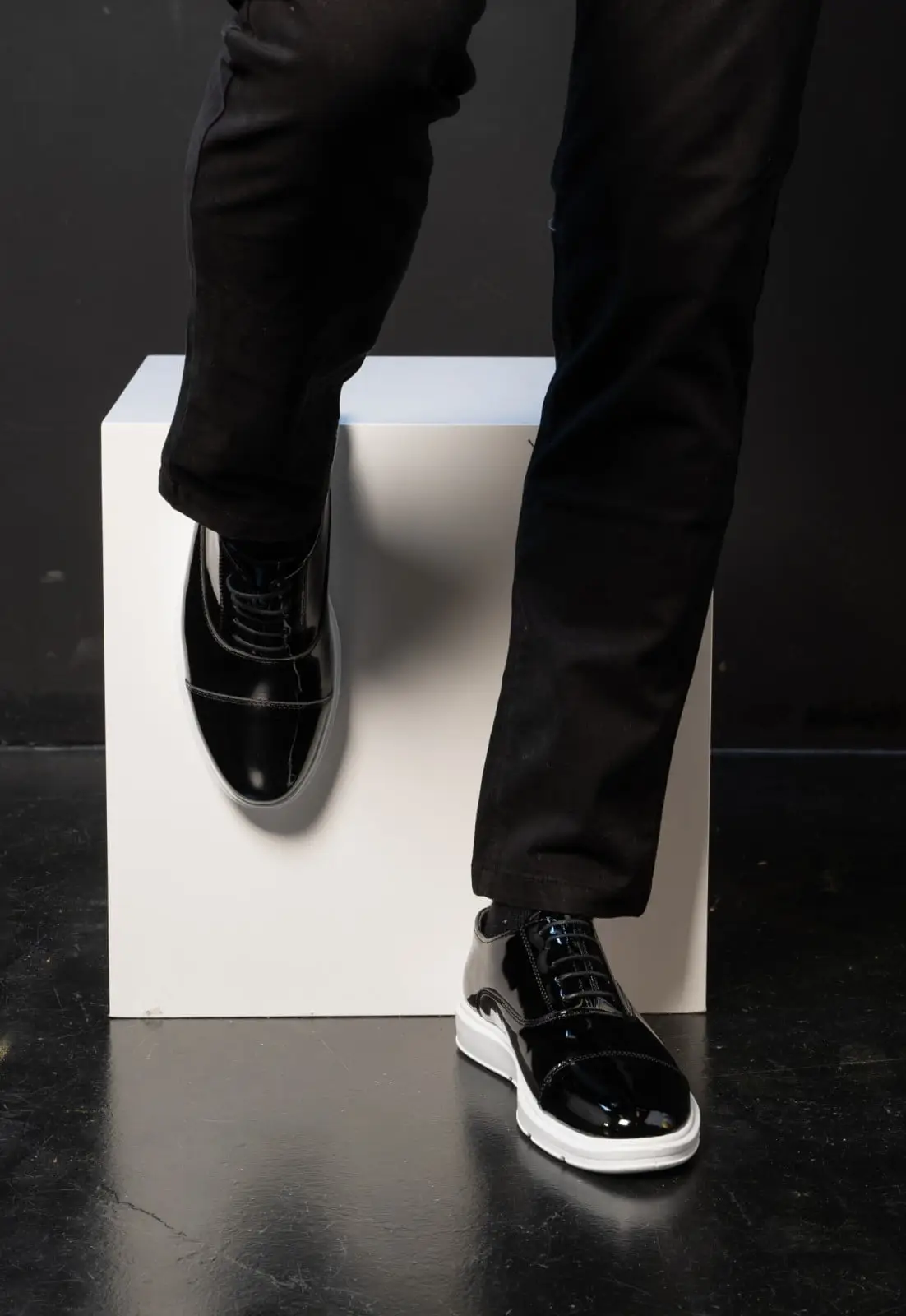 Ανδρικά Παπούτσια Δερμάτινα Oxfords Μαύρο Λουστρίνι 2312