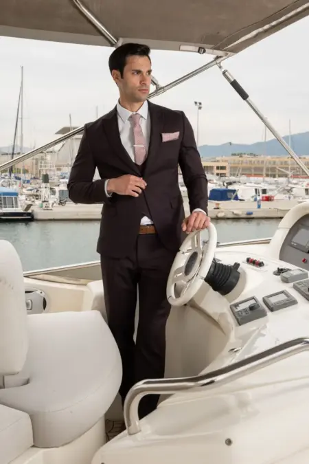 Ανδρικό Κοστούμι Μπορντό Με Γιλέκο Senso Diverso  S24-45