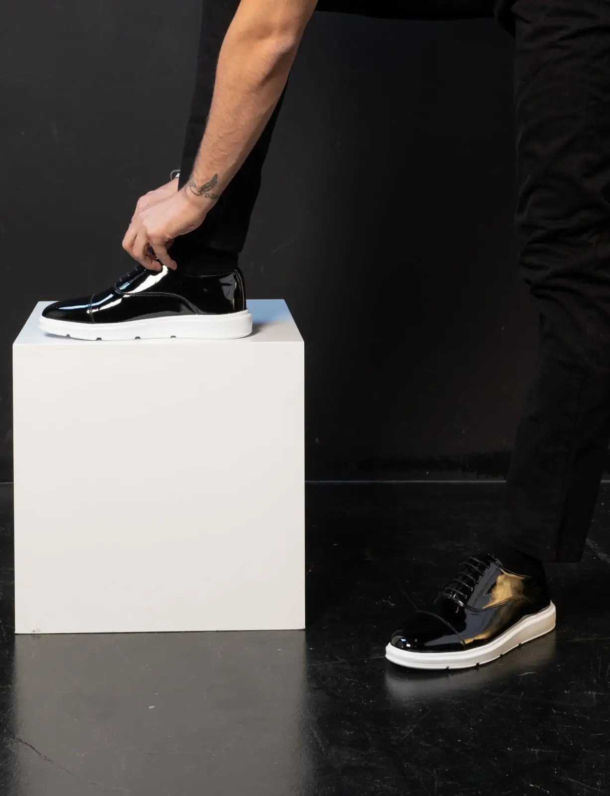 Ανδρικά Παπούτσια Δερμάτινα Oxfords Μαύρο Λουστρίνι 2312