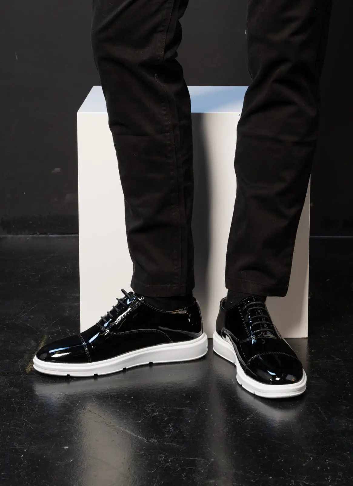 Ανδρικά Παπούτσια Δερμάτινα Oxfords Μαύρο Λουστρίνι 2312