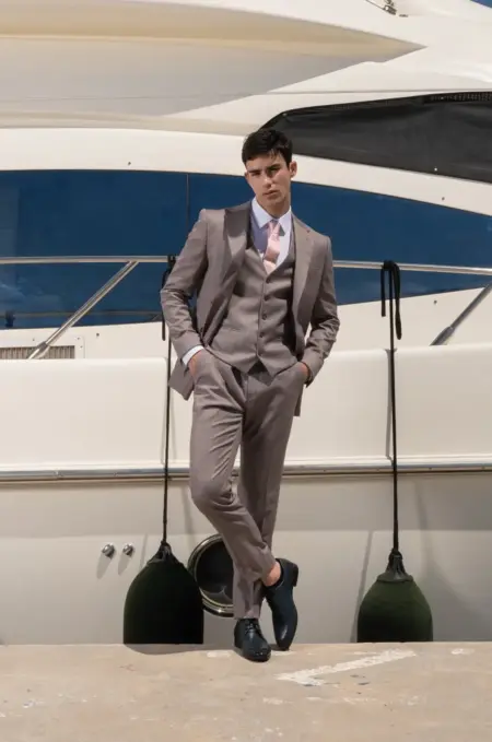 Ανδρικό Κοστούμι Μπεζ Στενή Εφαρμογή Senso Diverso  S24-10