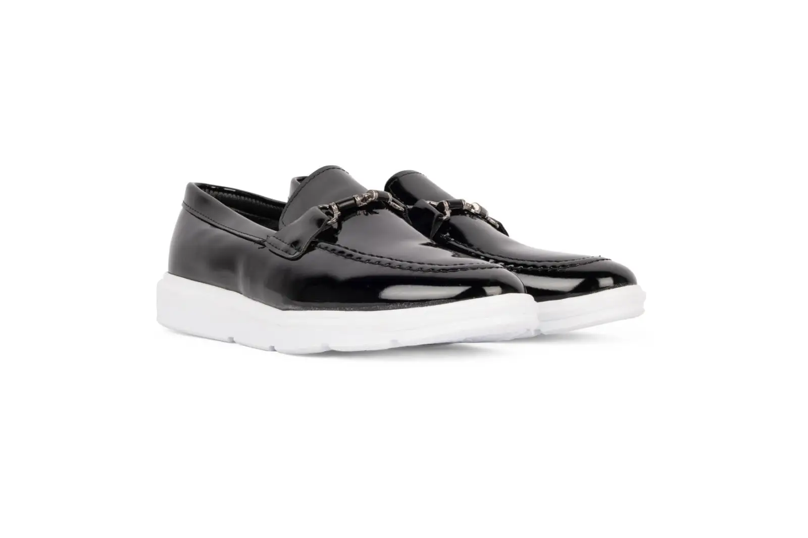 Ανδρικά Δερμάτινα Παπούτσια Monk Strap Μαύρο Λουστρίνι 2315