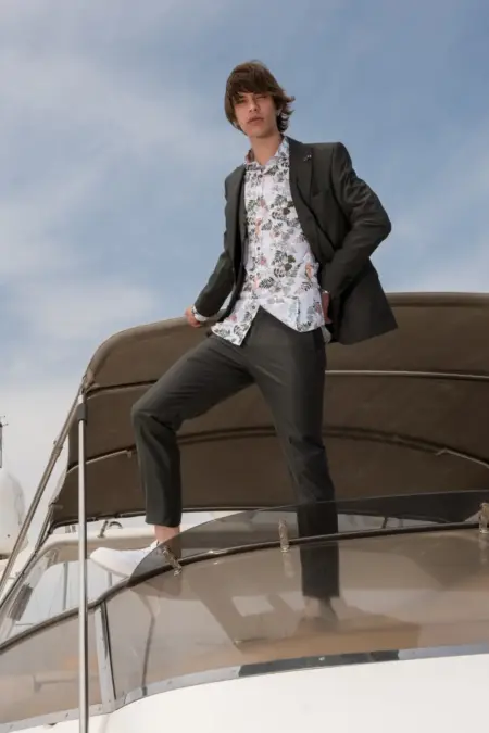 Ανδρικό Κουστούμι Slim Fit Senso Diverso Σε Λαδί Χρώμα S24-22