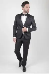 Ανδρικό Κοστούμι Μαύρο Στενή Γραμμή Kapralos Noble 3502