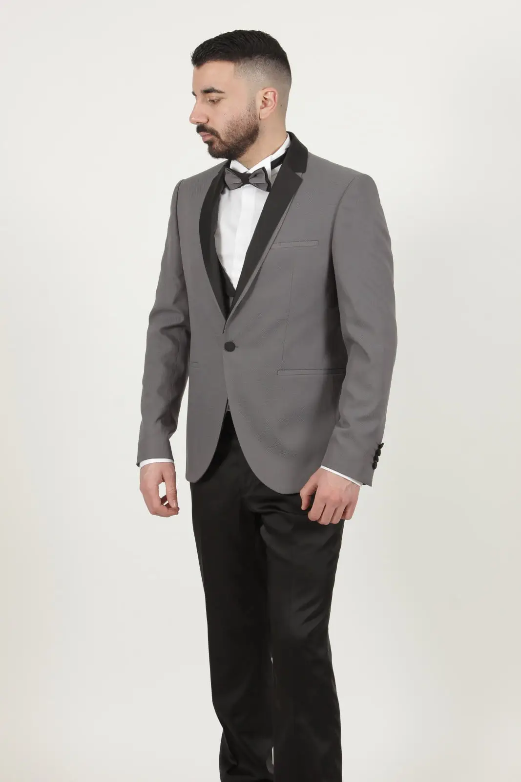 Γαμπριάτικο Slim Fit Κουστούμι Senso Diverso Γκρι 4169-02