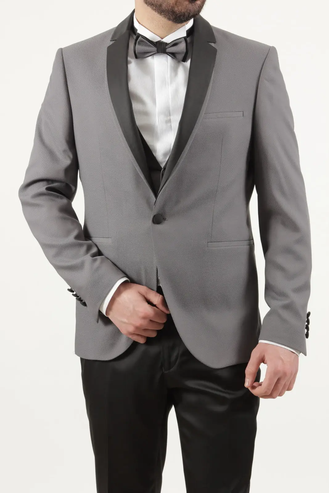 Γαμπριάτικο Slim Fit Κουστούμι Senso Diverso Γκρι 4169-02