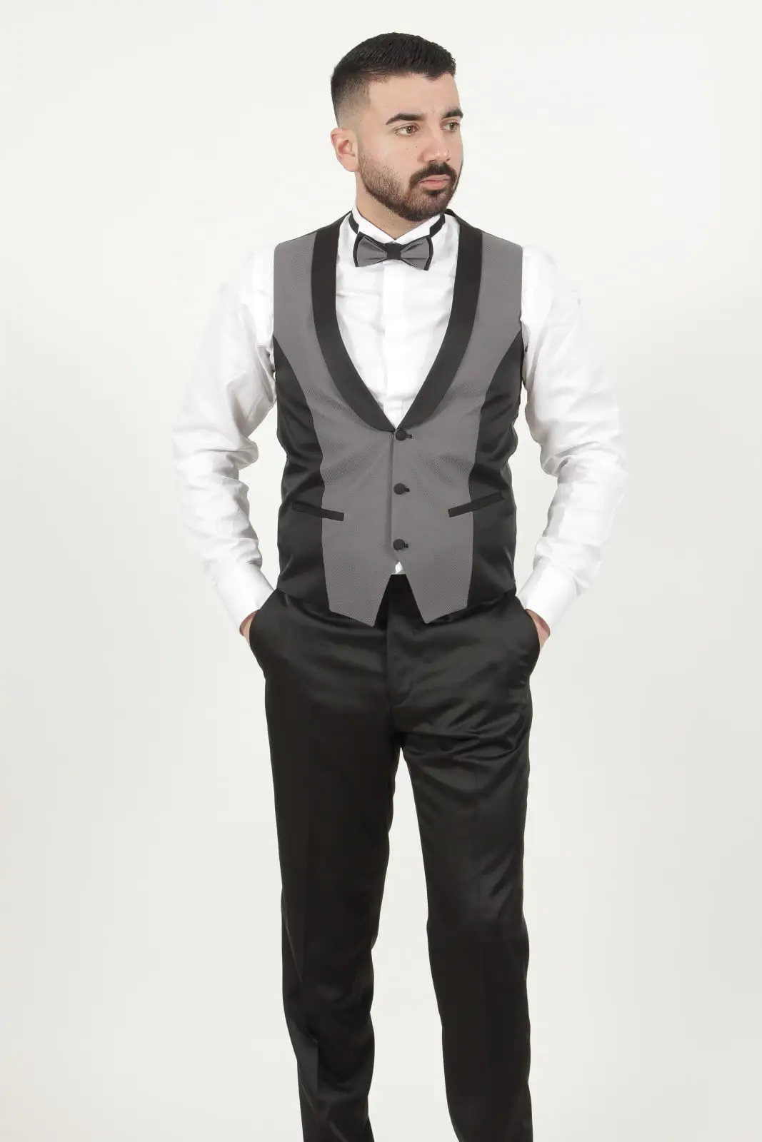 Γαμπριάτικο Slim Fit Κουστούμι Senso Diverso Γκρι 4169-02