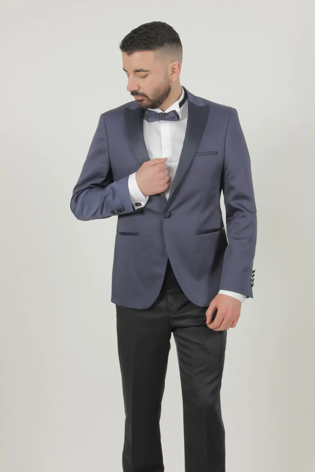 Γαμπριάτικο Slim Fit Κουστούμι Senso Diverso Μπλε Ρουά 1034