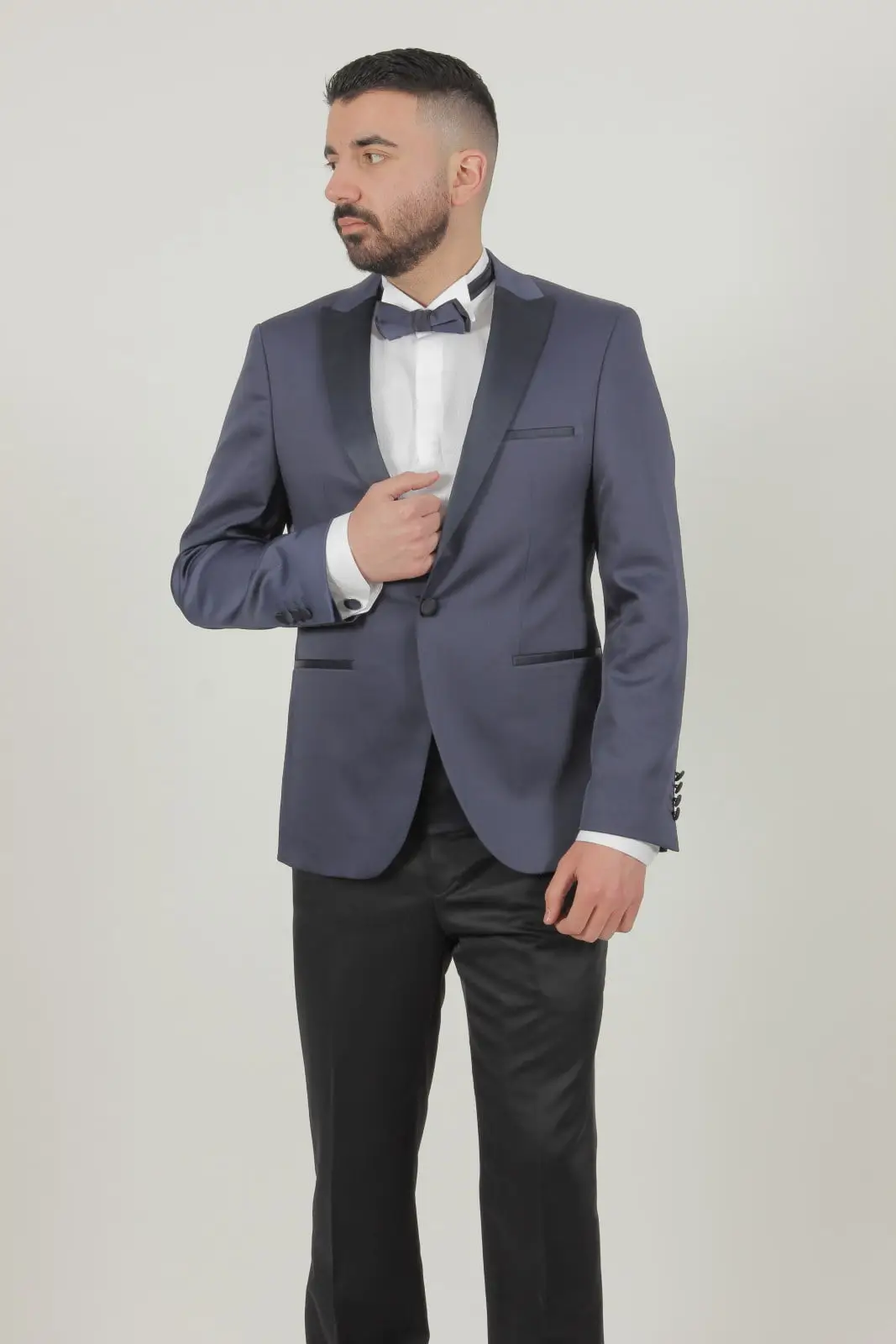 Γαμπριάτικο Slim Fit Κουστούμι Senso Diverso Μπλε Ρουά 1034