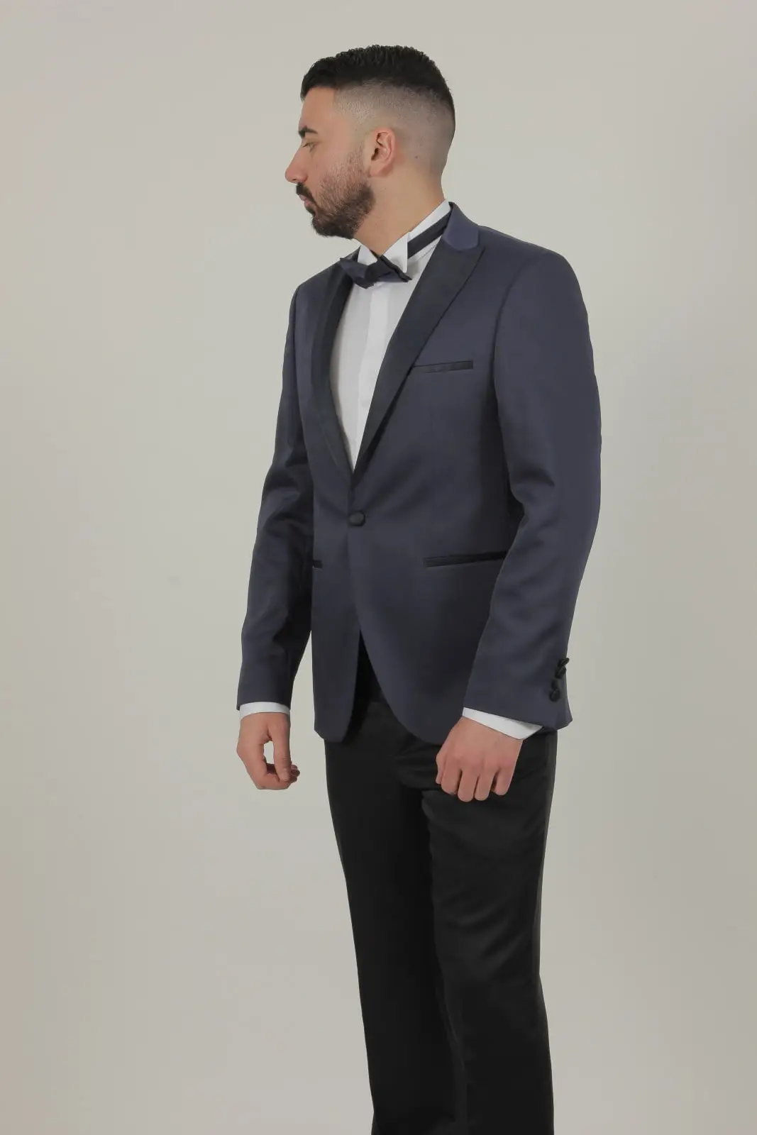 Γαμπριάτικο Slim Fit Κουστούμι Senso Diverso Μπλε Ρουά 1034
