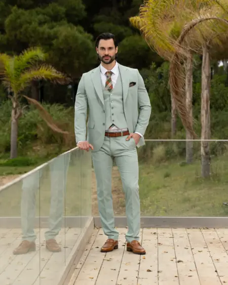 Ανδρικό Slim Fit  Κοστούμι Tessuti Με Γιλέκο SS-92