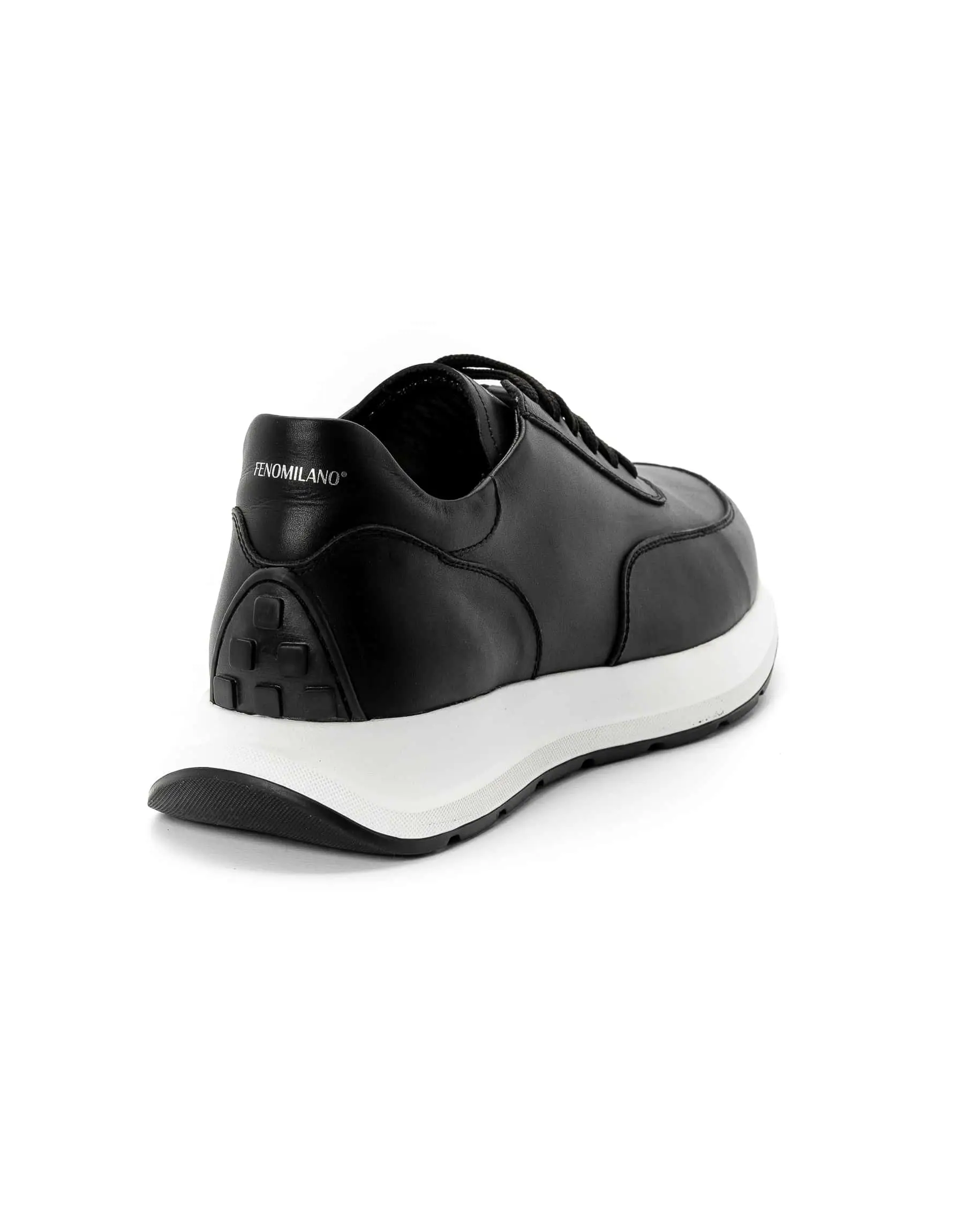 Ανδρικά Δερμάτινα Μαύρα Oxford Sneakers Mε Λευκή Σόλα 2329