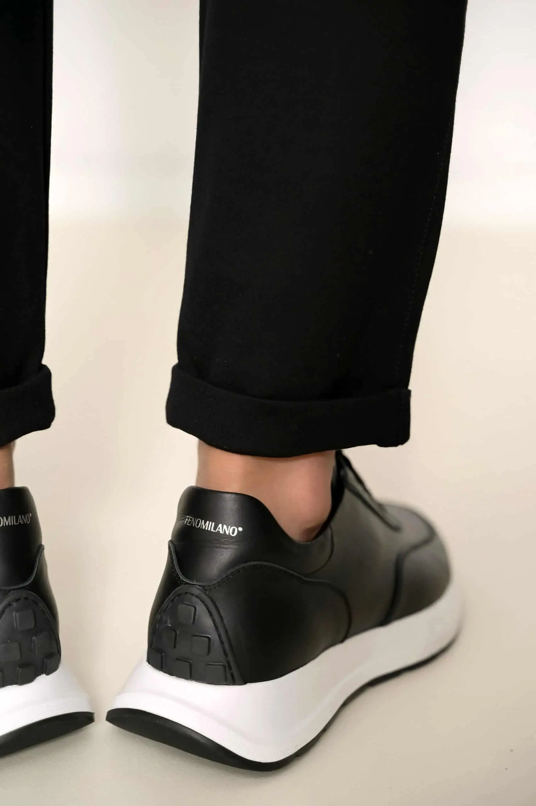Ανδρικά Δερμάτινα Μαύρα Oxford Sneakers Mε Λευκή Σόλα 2329