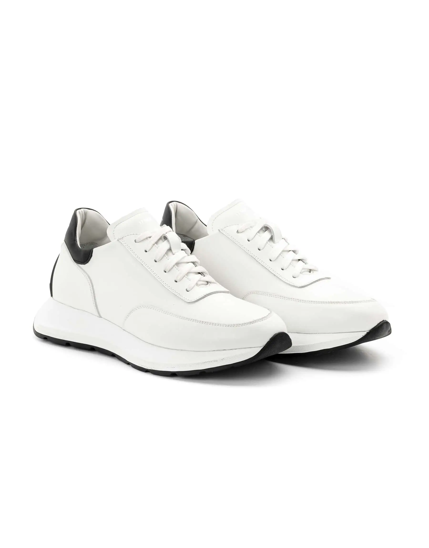 Ανδρικά Δερμάτινα Λευκά Oxford Sneakers Mε Λευκή Σόλα 2329