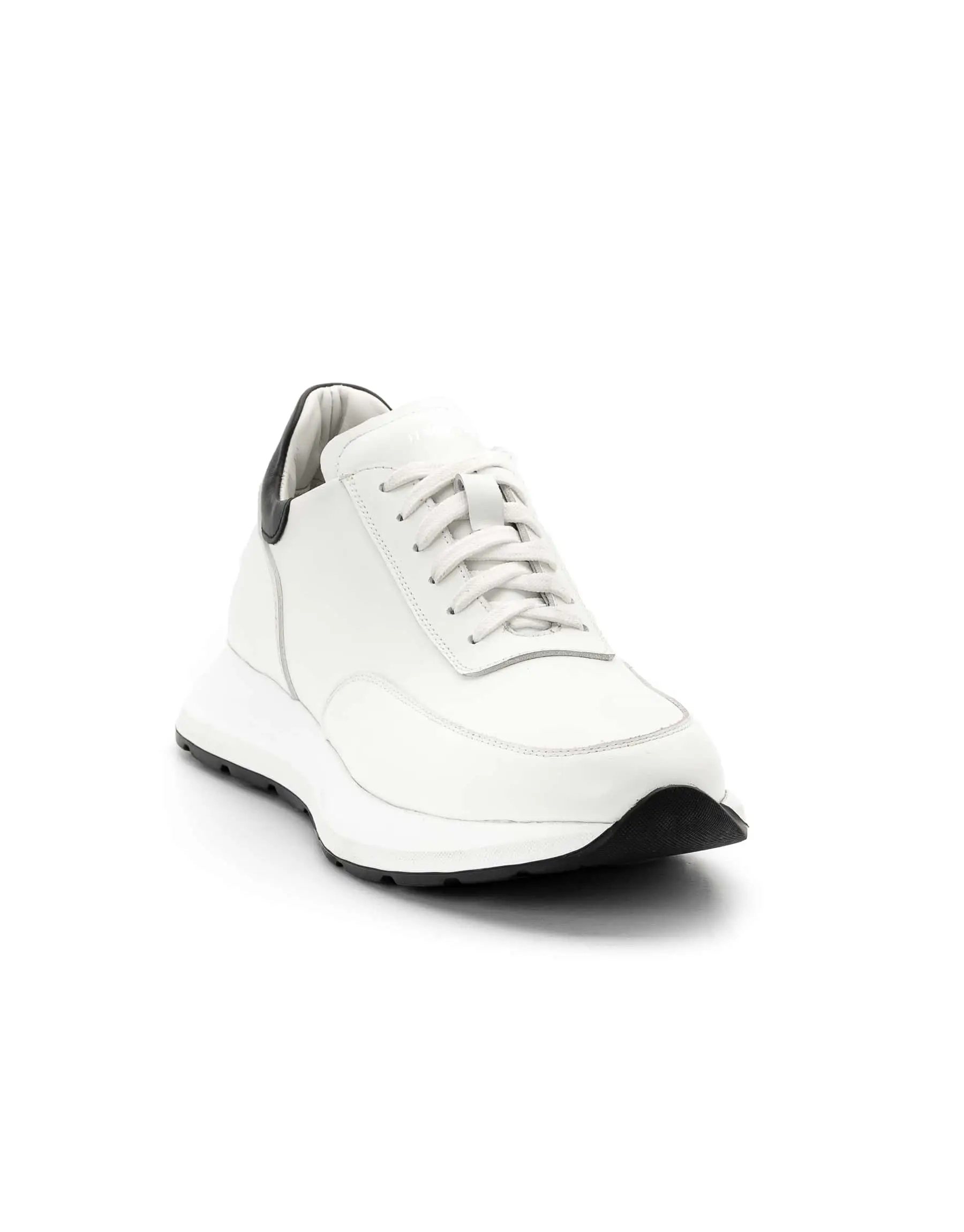 Ανδρικά Δερμάτινα Λευκά Oxford Sneakers Mε Λευκή Σόλα  2329