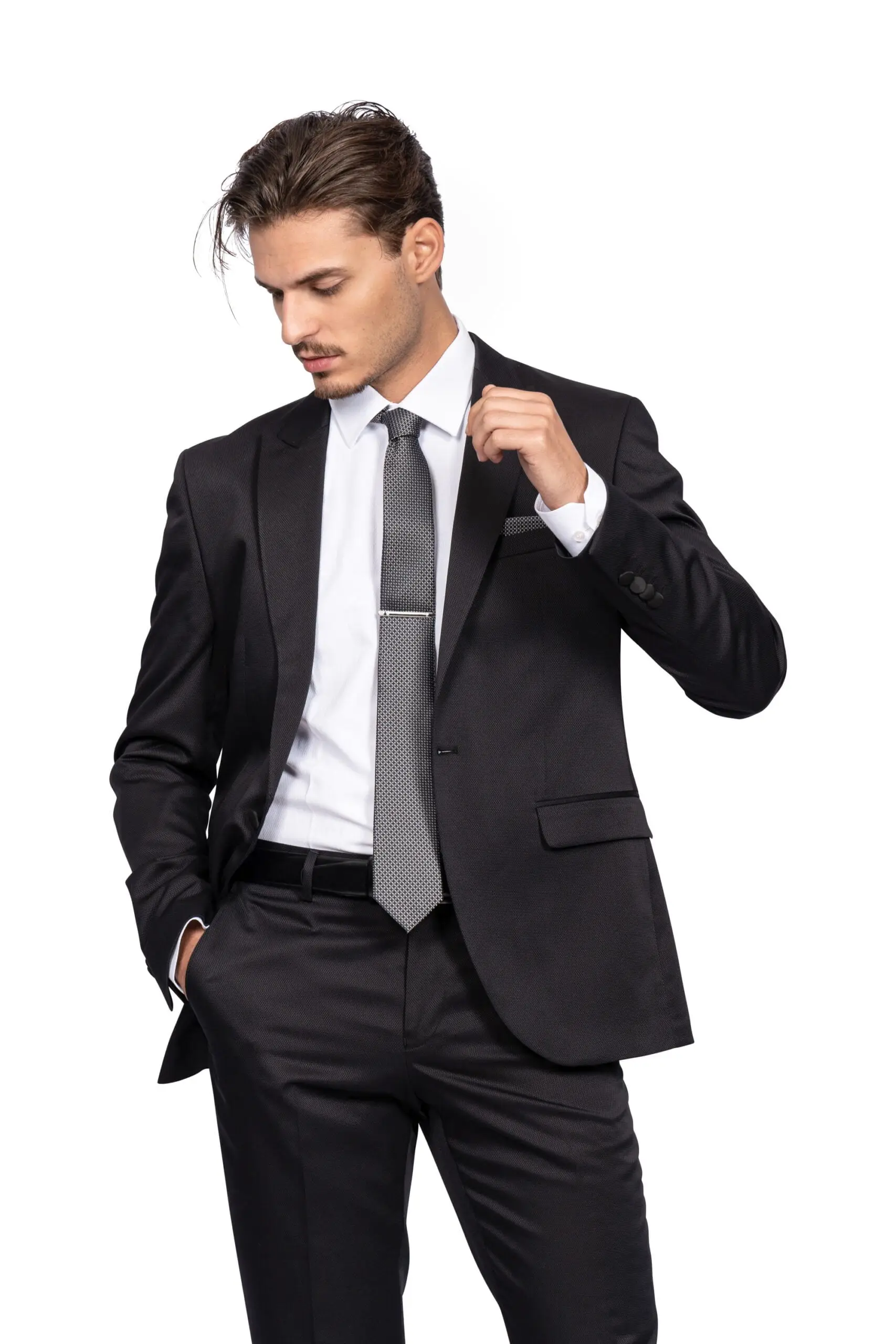 Ανδρικό Κουστούμι Slim Fit Senso Diverso Μαύρο 169
