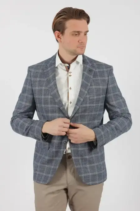 Σακάκι Senso Diverso Μπλε Καρό Modern Fit 115