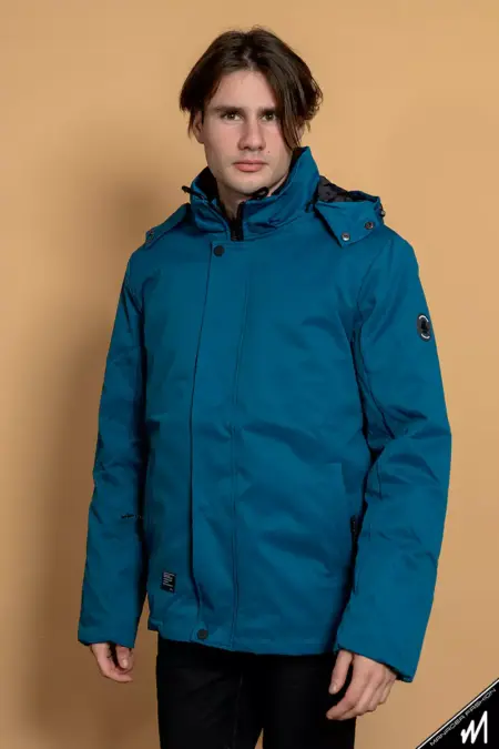 Μπουφάν με κουκούλα διπλό με αποσπώμενο puffer μπουφάν