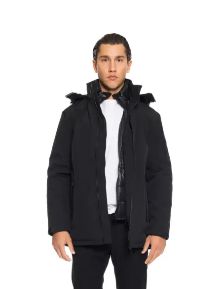 Biston fashion ανδρικό κοντό μπουφάν με αποσπώμενη κουκούλα