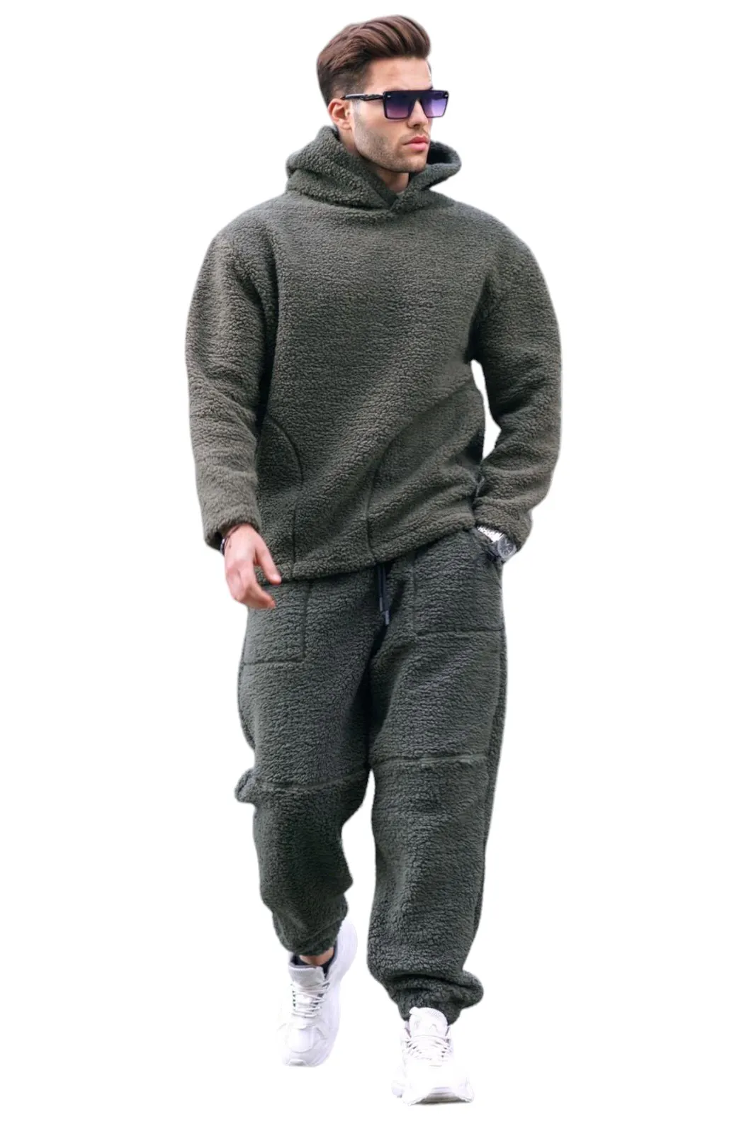 Oversized Σετ Φόρμα-Hoodie Polar Fleece Mdxt