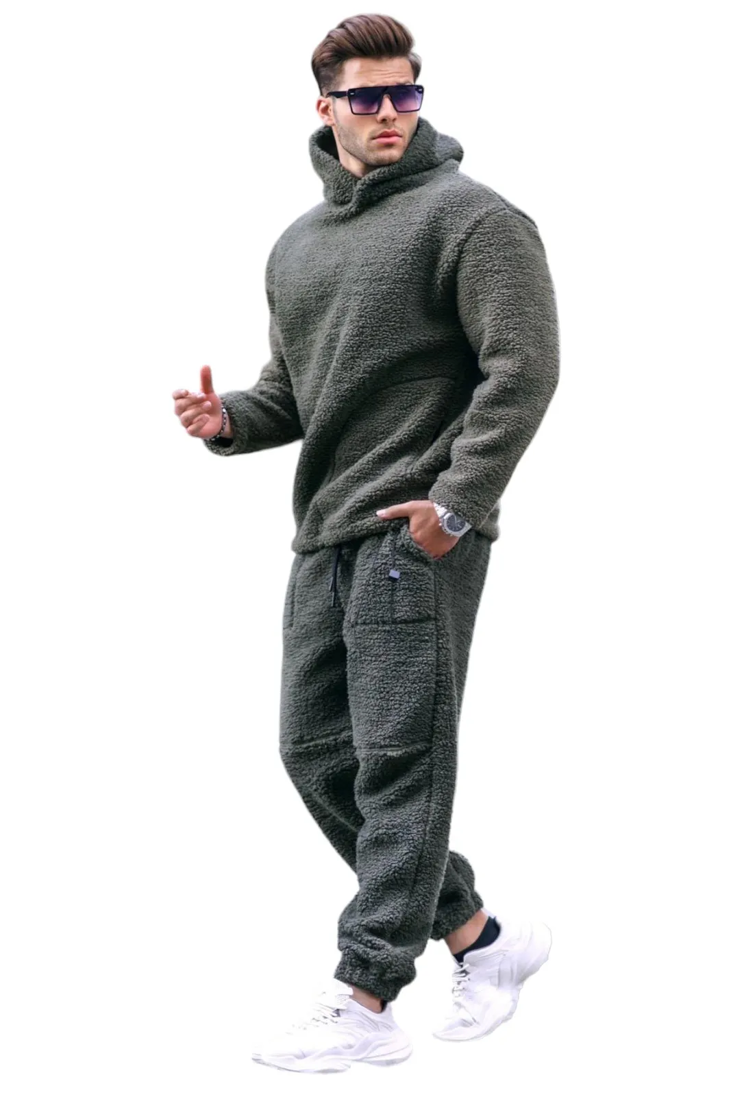Oversized Σετ Φόρμα-Hoodie Polar Fleece Mdxt