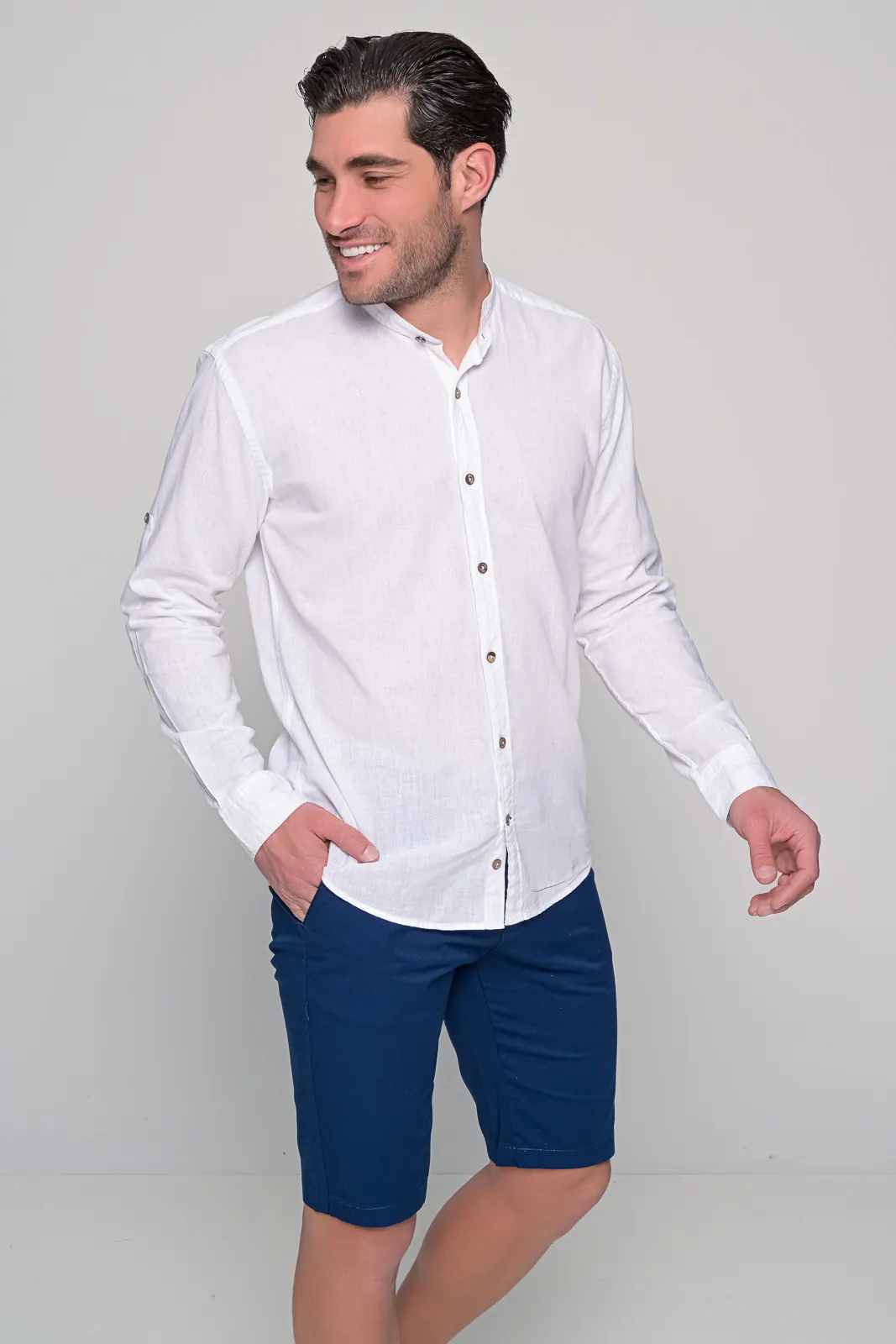 Πουκαμισο Μαο Λινο Reviera Ben Tailor