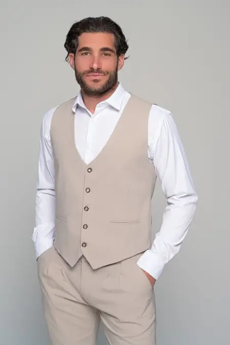 Γιλέκο Positano BEN TAILOR - Μπεζ