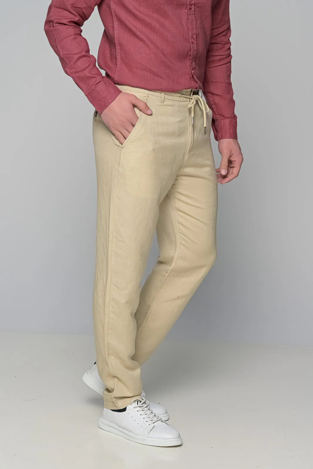 Παντελονι Linen Coral Ben Tailor