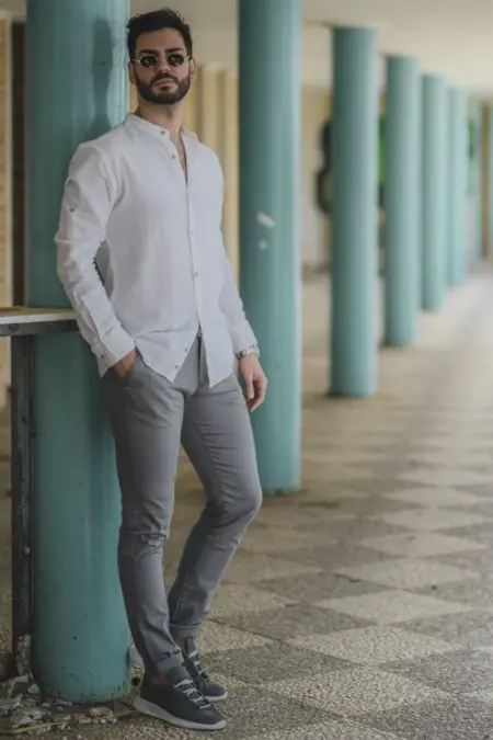 Παντελονι Chino Summer Breeze Γκρι Ben Tailor